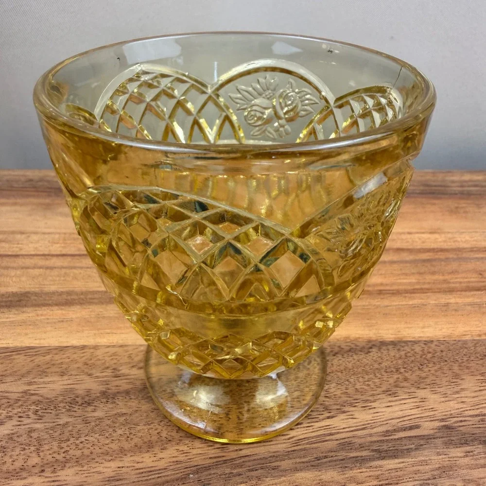 Federal Glass Rosemary Mayfair Yellow Depression Glass Creamer and Sugar Set